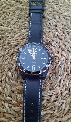 Twelfx Ocean 1908 Deep Wave Black Rose Gold 1005 Automatic 44 mm w Leather