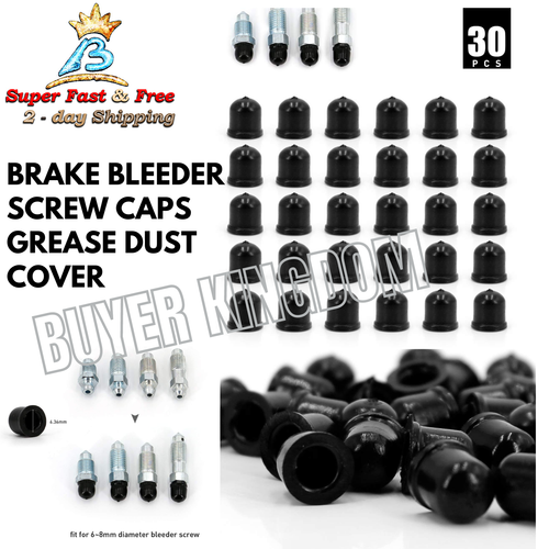 30 Pcs Brake Bleeder Screw Cars Motor Caps Dust Cover Brake Bleed