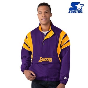 lakers pullover starter jacket