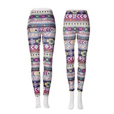 NEW - GEOMETRIC PRINT CASUAL STRETCH SKINNY LEGGINGS PANTS - SIZE UK 8 - 10