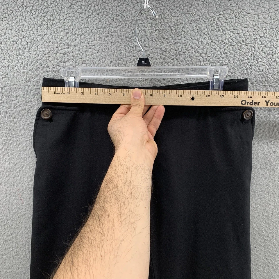 Juicy Couture Black Wool Blend Stretch Dress Pants Brown Button Flare Leg Size 4 - Image 3 of 4