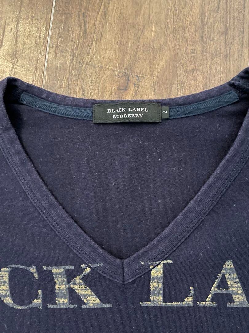 Burberry black label Short sleeve T-shirt V-neck Logo Navy Burberry black label Short sleeve T-shirt V-neck Logo Navy