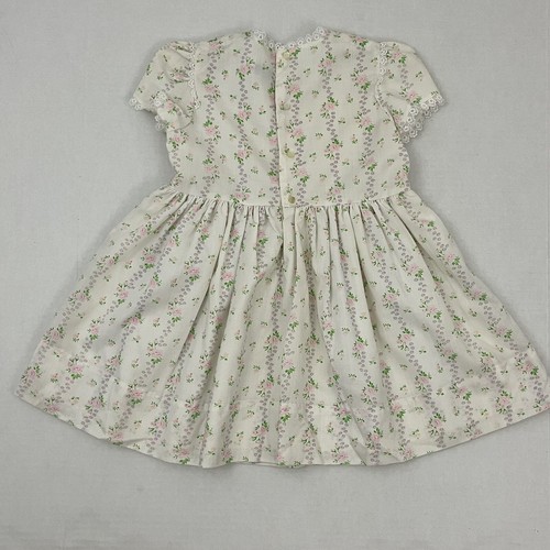 Vintage Fishel Dress Floral Flower Cottagecore Girl's 3/4 - Picture 6 of 8