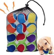 Squeaky Tennis Balls for Dogs - 12 Pack 2.5'' Durable Natural Rubber, Non-Toxic