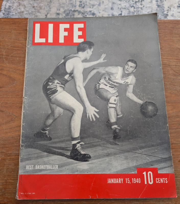 Life Magazine - Jan. 15, 1940 - Best Basketballer, WWII, Great Vintage Ads - G+