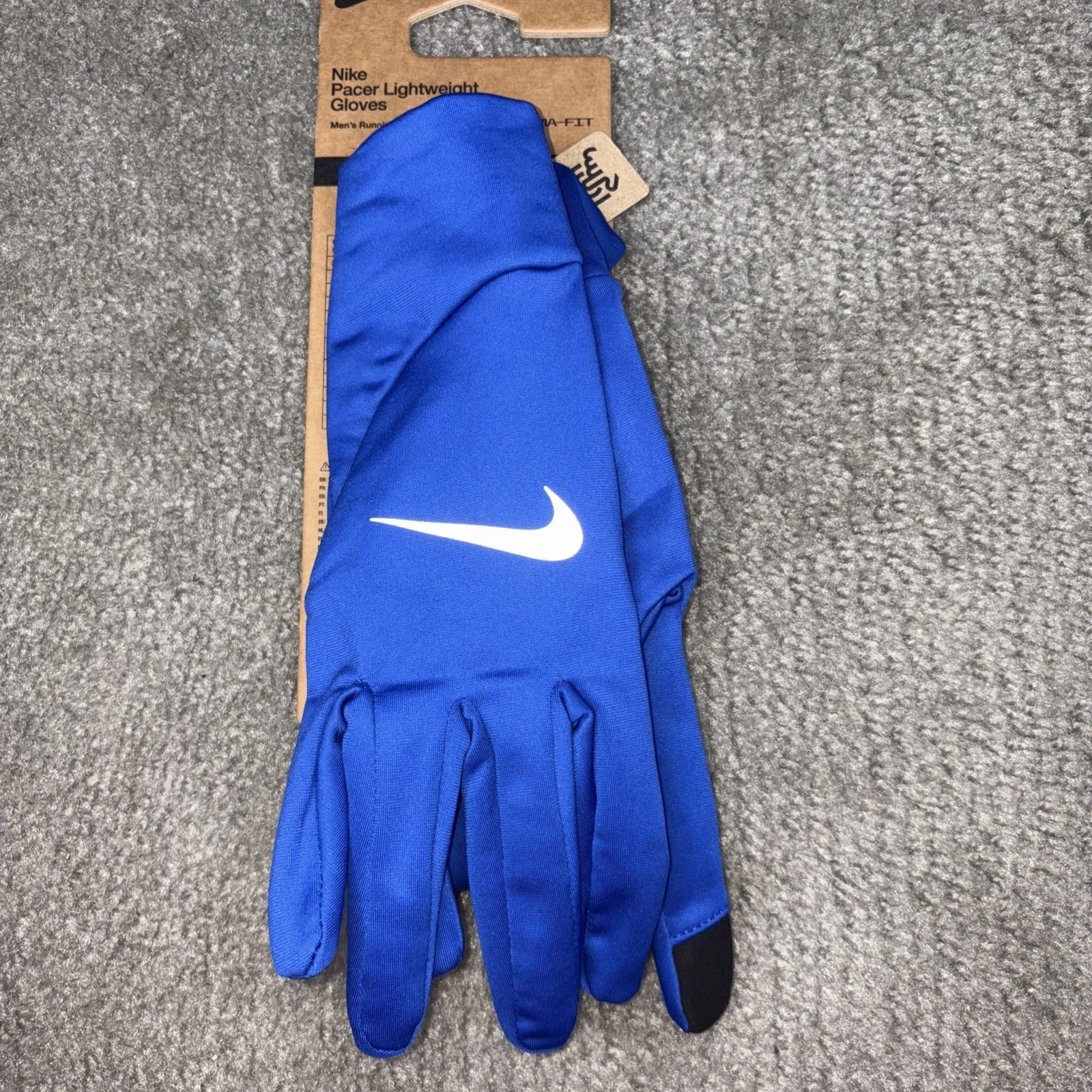 Nike Adult Unisex Pacer Lightweight Running Gloves Therma Fit SZ Large Blue