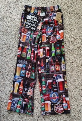 Brief Insanity Men's Beers Of The World Lounge Pants Size Large NWT
