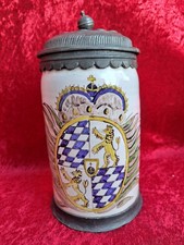 Walzenkrug  , schöner ,alter Krug mit Zinndeckel