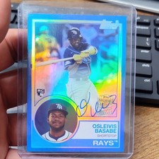 Topps 2024 Archives Osleivis Basabe 1983 Fan Favorite Auto Blue /25 Rays 83FF-OB