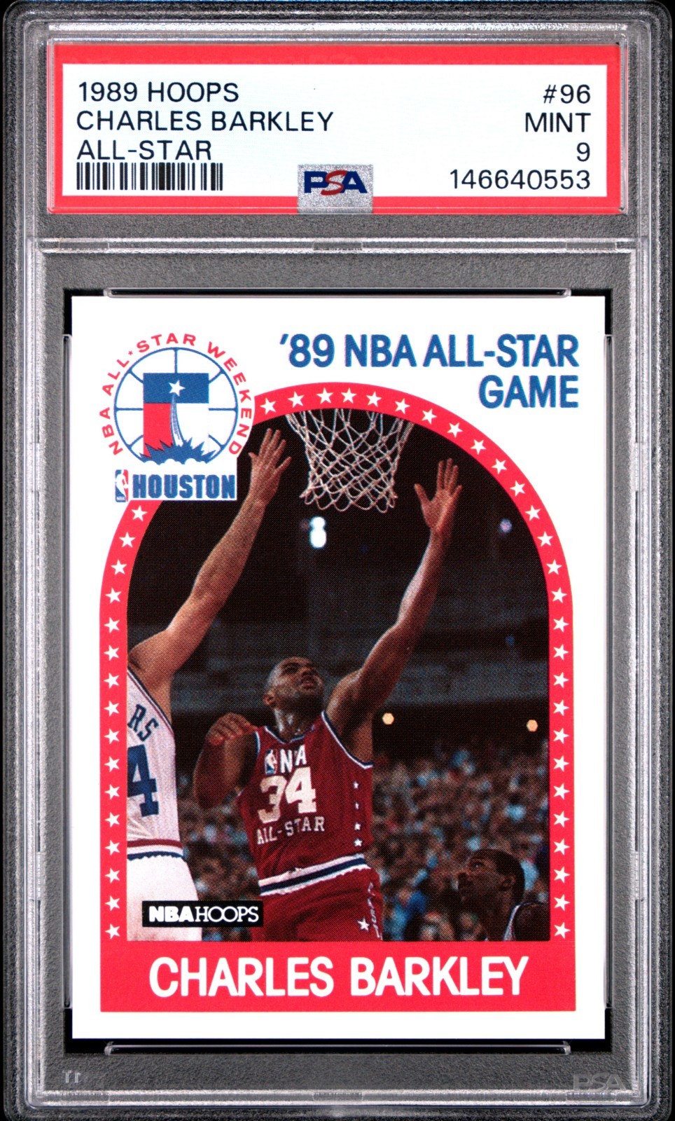 PSA 9 MINT 1989 HOOPS CHARLES BARKLEY #96 76ers ALL-STAR 40553 B275