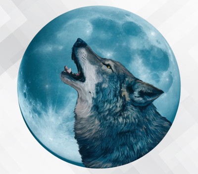 Aquarell Heulender Wolf Wand Vinyl Aufkleber Abziehbild LD171