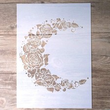 DIY Decorative Moon Flower Stencil Template for Scrapbooking Painting on Wall...
