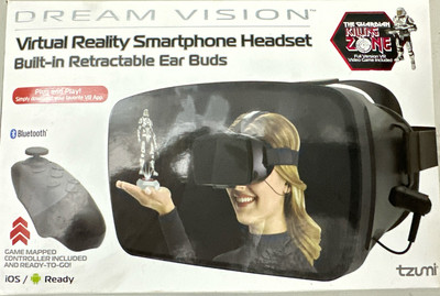 Tzumi Dream Vision Pro Virtual Reality VR Smartphone Headset w/BT Controller 
