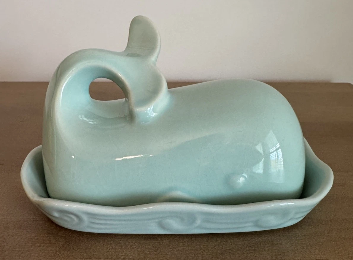 Twos Company Ceramic Covered Butter Dish “Whale”