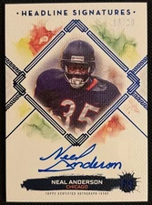 2023 Topps Motif Neal Anderson On-Card Blue Auto #/20 Headline Signatures Bears