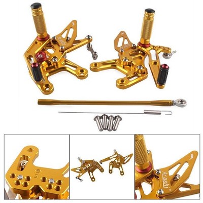 Paar Fußraste Rearset hinten Satz Fuß pflöcke Für Kawasaki Ninja ZX10R 2015 Gold