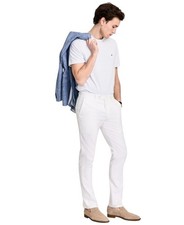 Tommy Hilfiger Mens Modern fit Dress Pants 33 / 32 White Solid Stretch