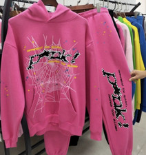 Spyder Pink Graphic Spider Web Pullover Hoodie Cotton Teens Size M