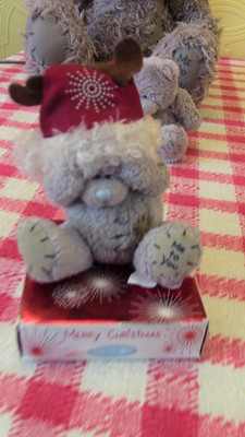 me to you Tatty Teddybär 3 Zoll Frohe Weihnachten Rentier Geweih Mütze