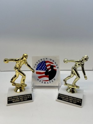 Bowling M or F  7'' Trophy Award  FREE Custom Engraving *Support the Vet*
