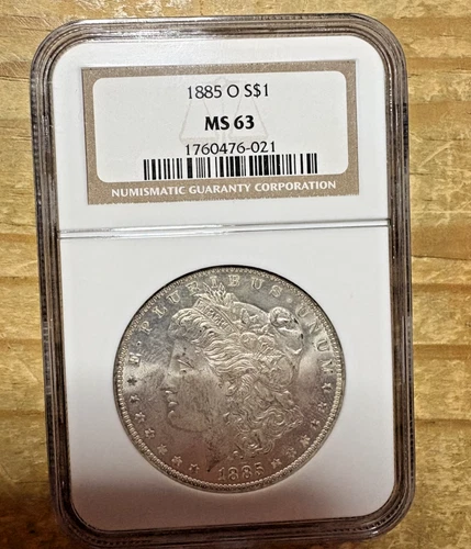 1885-O $1 Morgan Silver Dollar NGC (New Orleans mint). MS63