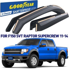 Side Window Deflectors Rain Guards for 2011-2014 Ford F-150 SVT Raptor SuperCrew