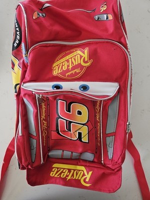  Disney Pixar Cars Lightning McQueen Backpack Rust-eze 95 Side Tire Pockets