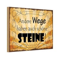 Holzschild 12X18 Cm Andere Wege Auch SchöNe Steine Deko Geschenk Holz Schild