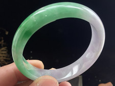 59mm Certified Natural Grade AAA Ice Green Burmese Jade jadeite bracelet0627