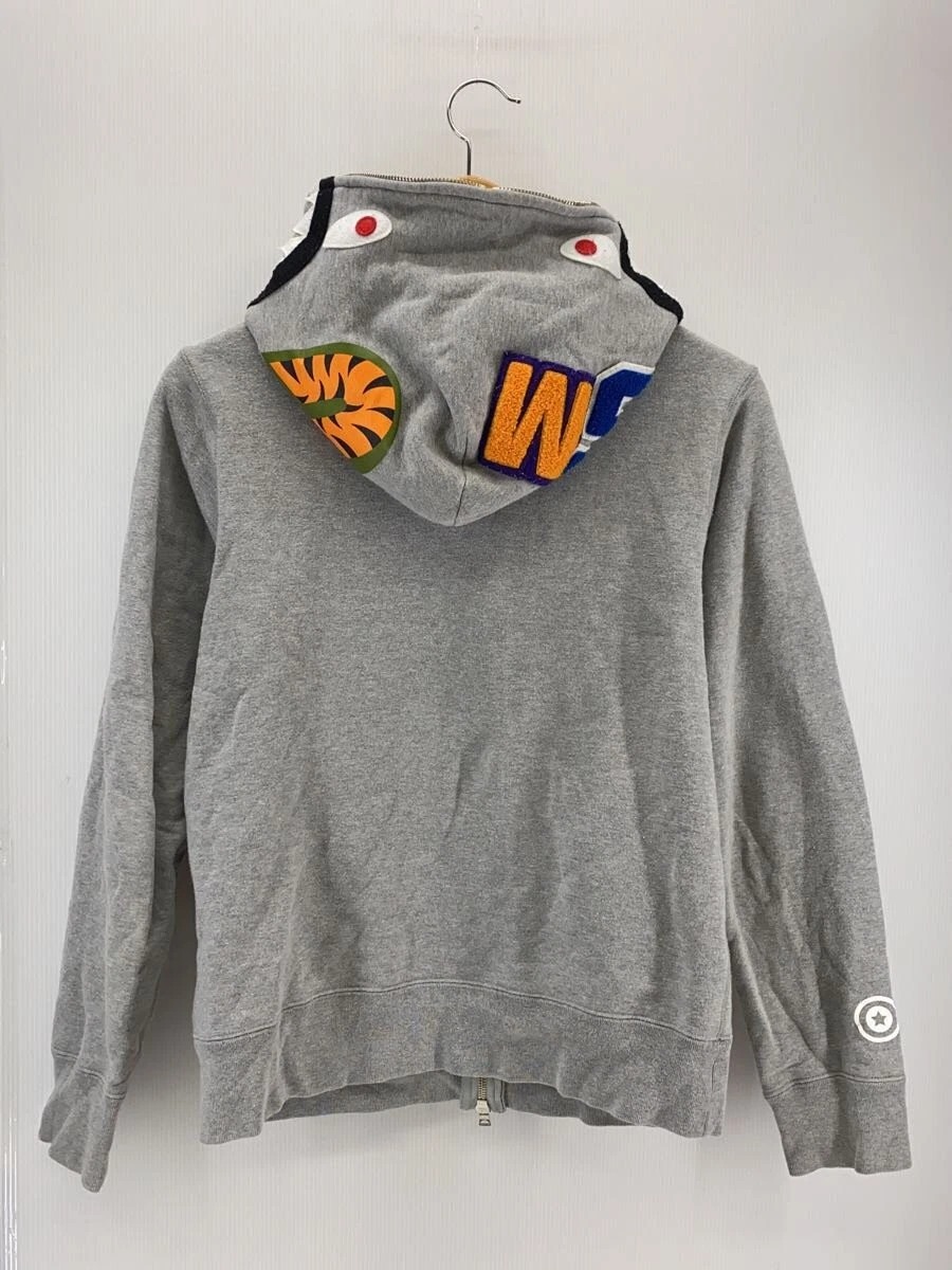 A BATHING APE (BAPE) Felpa con cappuccio A BATHING APE shark zip grigio M usata