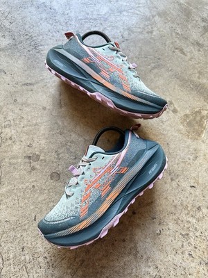 Asics Trabuco Max 4 Cold Moss Nova Orange Damen-Laufschuhe Trail Größe UK 6