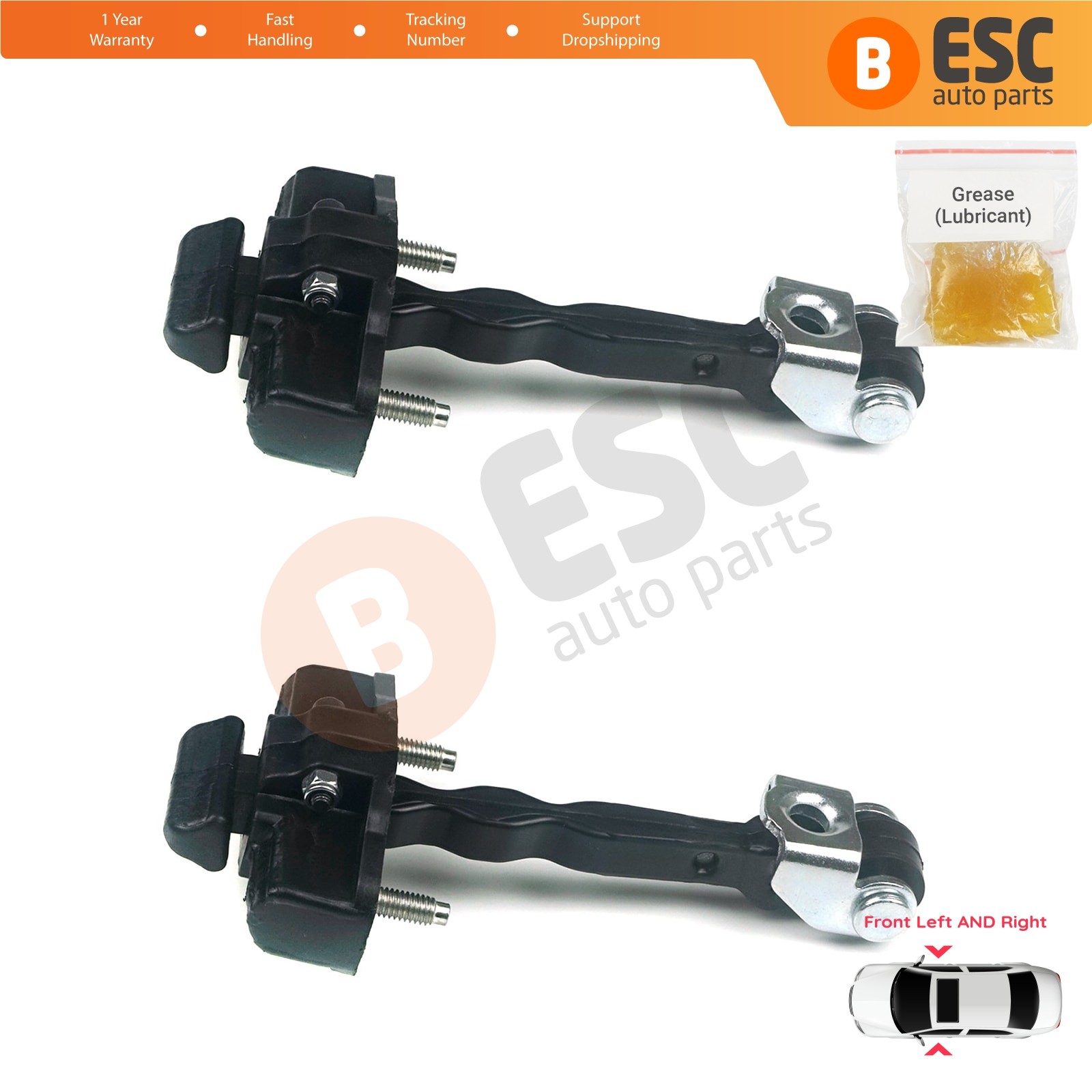 2 Pcs Front Door Hinge Stop Check Strap Limiter for Renault Clio MK4 2012-2021