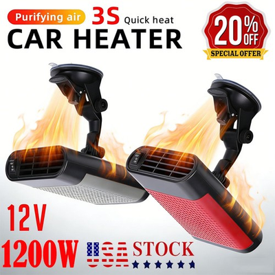 #ad 1200W Portable Electric Car Heater 12VDC Heating Fan Defogger Defroster Demister $17.49