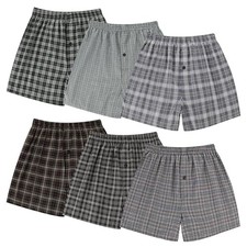 Men's Underwear Woven Boxer Shorts,Classic Large Assorted Plaid a 6 Pack 