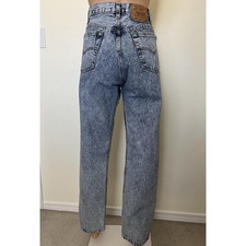 Levis 501 Mens 80s Vintage USA Acid Wash Straight Leg Button Fly Jeans Sz 34x32