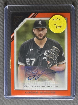 #ad #ad Lucas Giolito 2022 Topps Gallery Orange 25 Auto VA LG White Sox SSP EG53 $28.99