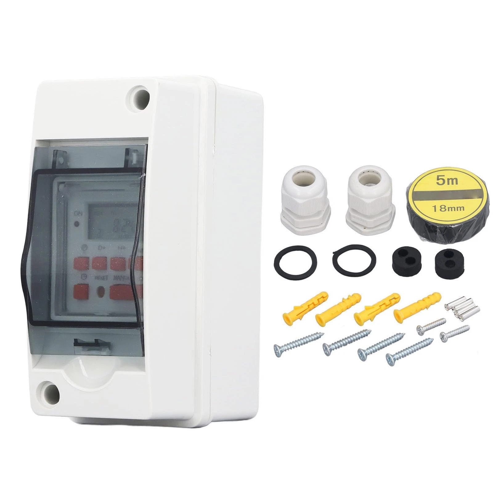 7-Day Programmable Digital Timer Switch Battery Backup – Black RRP £23