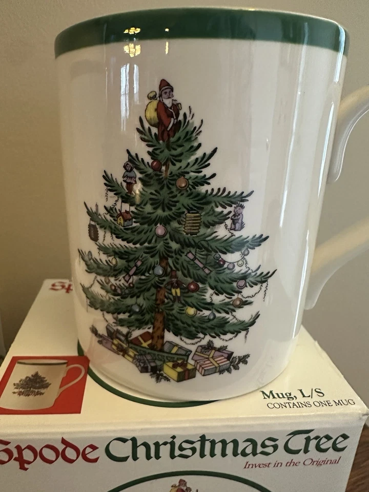 2- Pair Vintage Spode Christmas Tree Coffee Tea Mug Made in England New in Box - Image 4 of 4