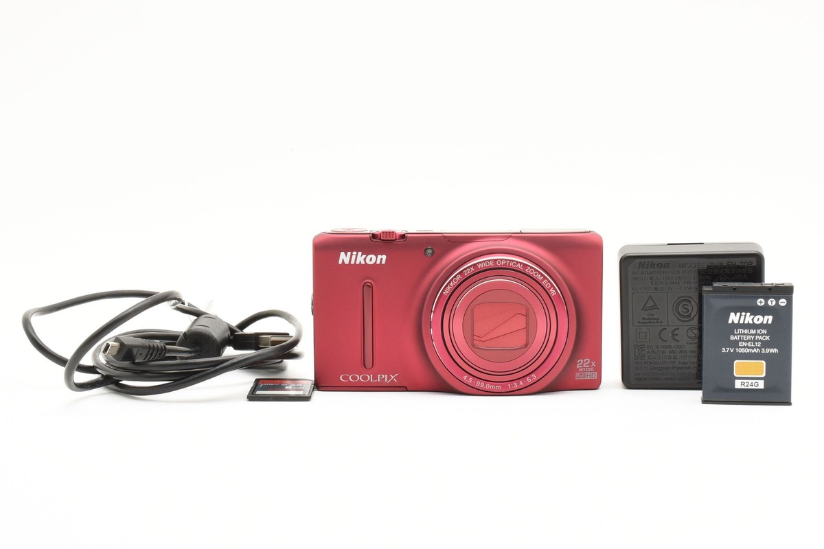 Near MINT+++] Nikon Coolpix S9500 Red 18.1MP 22x Compact Digital