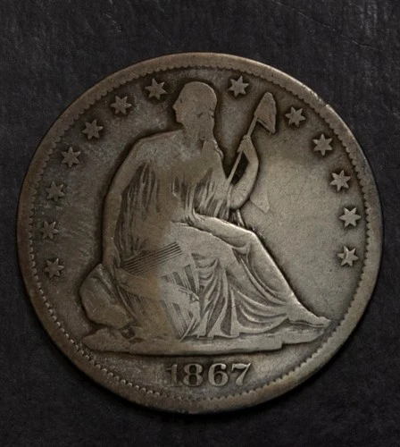 1867 S Seated Liberty Half Dollar Fine  Lot 2740