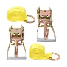 2-set Wheel Lift Straps With 2 Ratchets J Finger Tow Straps 2inch X 8ft Long