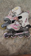 Bladerunner Dash Youth Inline Skates Adjustable 4 Size White Gray Pink
