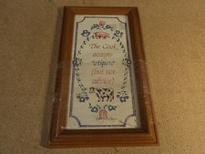 Figi Graphics Framed Quote Cook Accepts Tips Vintage Wood Glass