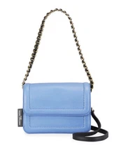 Very Beautiful! New Marc Jacobs The Mini Cushion Bag Blue/Gold Hardware