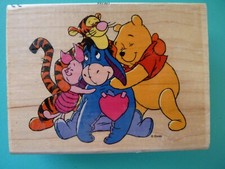 Disney Winnie the Pooh Group Hug ALL NIGHT MEDIA Stamp Piglet Eeyore Tigger