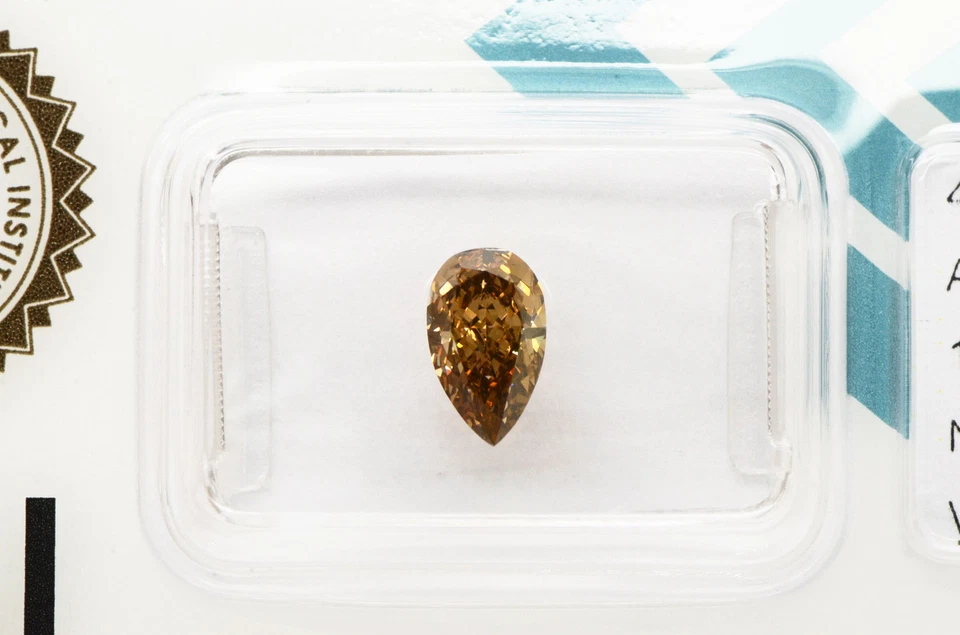 Pear Shape Diamond Natural Fancy Brown Color Loose 1.04 Carat VS2 IGI Certified - Image 4 of 4