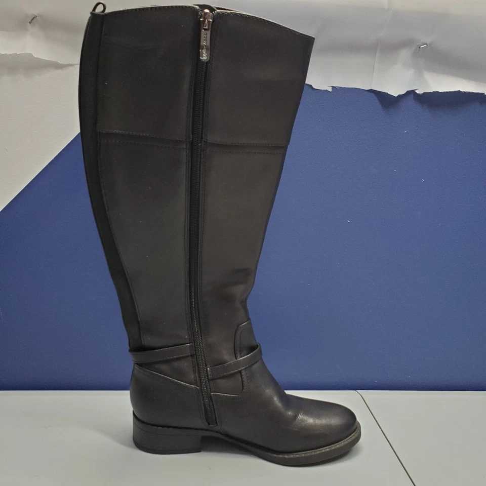Botas Easy Spirit Tau para mujer talla 6 cuero negro punta redonda hasta la rodilla cremallera lateral Foto 3 de 4