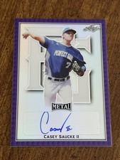 CASEY SAUCKE 2020 LEAF PERFECT GAME PURPLE AUTOGRAPH #23/25 Virginia Cavaliers