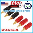 6X Gold Plated Audio Speaker Terminal 4mm Binding Post Banana Jack Plug B122