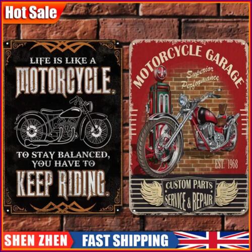 2Pcs Motorbike Vintage Metal Plate Rectangular Iron Painting Kit Decor 30x40cm - Picture 1 of 11